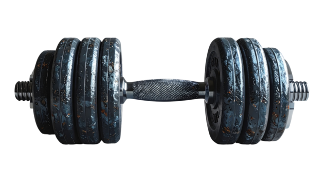 Heavy, aged dumbbell