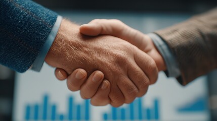 Business handshake between two professionals in a corporate office setting