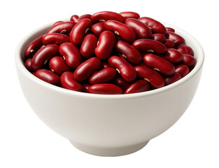 Red kidney beans in a white bowl.