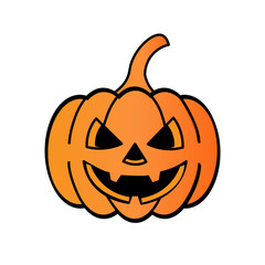 Happy Halloween Jack-o'-lantern Pumpkin Carving Vector Graphic for Spooky Holiday Celebrations and Seasonal Decorations