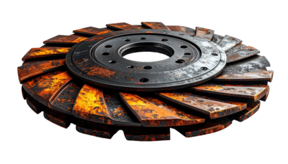 Rusty circular industrial fan