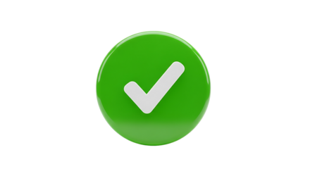 Green checkmark icon confirms approval and success