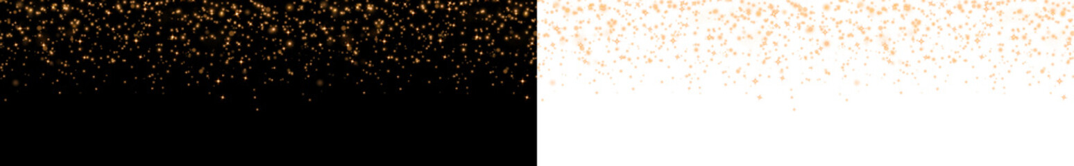 Elegant gold and black glitter overlay design, featuring shimmering particles on a contrasting background, perfect for festive celebrations and creative projects with copy space