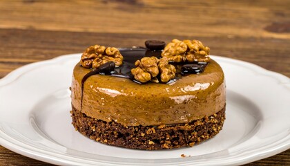 Elegant coffee dessert on a plate