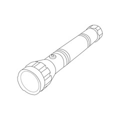Flashlight line art vector design.Flashlight outline illustration design.