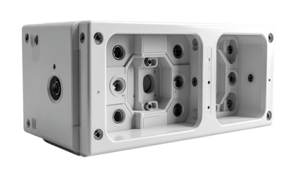 White rectangular mechanical component