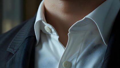 셔츠 카라 클로즈업