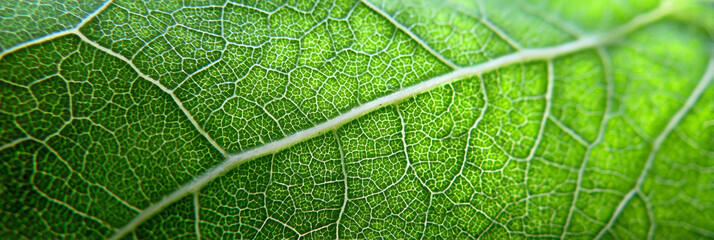 Fototapeta premium Intricate Green Leaf Veins Macro View
