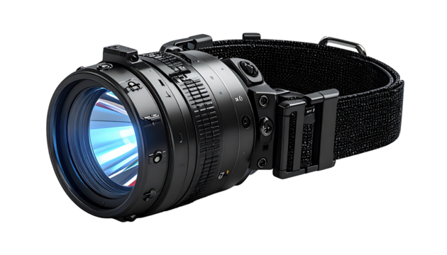 High-powered headlamp with adjustable strap