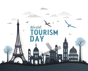 Naklejka premium world tourism day