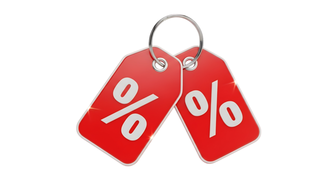 Catchy red discount tags for retail promotions