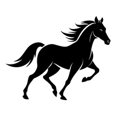 horse silhouette isolated on white