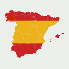 Obraz premium Abstract Spain National Day Design with Dynamic Cultural Symbols and Red and Yellow Palette Vector
