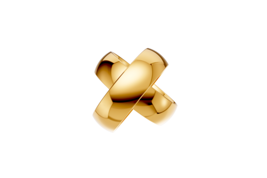 Golden wedding rings. gold illustration with transparent background. Symbols of love and fidelity. Male and female ring interlocked with each other