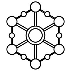 Scientific Molecule Outline Vector Illustration