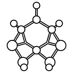 Scientific Molecule Outline Vector Illustration