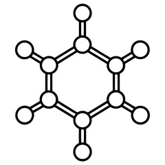 Scientific Molecule Outline Vector Illustration