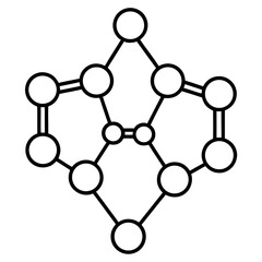 Scientific Molecule Outline Vector Illustration