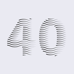 Obraz premium 40 Number Lines Logo Icon vector and Illustration
