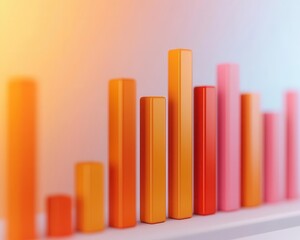 Abstract clickthrough rate graph with soft shadows, minimal marketing visual