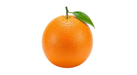 Vibrant fresh orange with green leaf, natural goodness