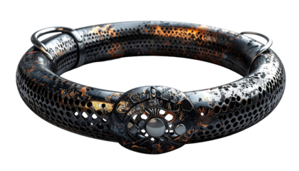 Ornate, metallic ring with intricate design