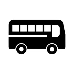 Silhouette shuttle bus icon minimalist vector illustration with white background template