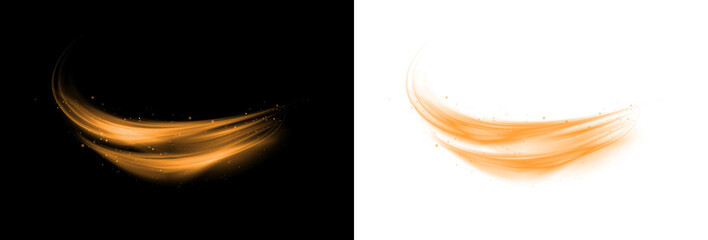 Orange swirl overlay illustration with dynamic motion effect on black and white backgrounds, ideal for creative design projects and visual storytelling