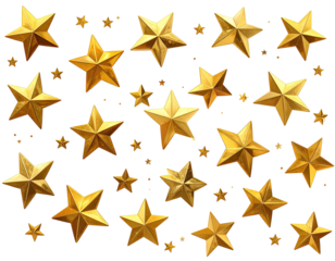 Golden stars scattered on black background (2)
