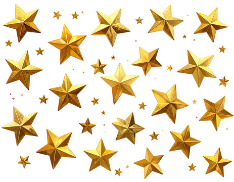 Golden stars scattered on black background (2)