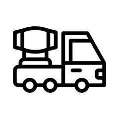 cement mixer line icon, cement mixer vector outline symbol for apps, websites, and UI design