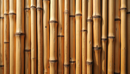 Fototapeta premium Rustic bamboo weave with warm tones and natural organic texture