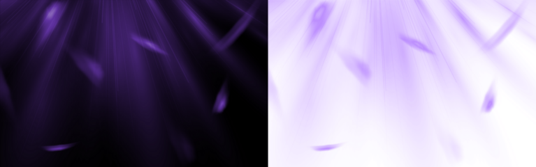 Abstract purple gradient overlay with soft light rays and floating elements, creating a dreamy atmosphere for design projects and artistic backgrounds
