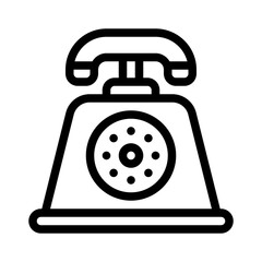 rotary phone line icon, rotary phone vector outline symbol for apps, websites, and UI design