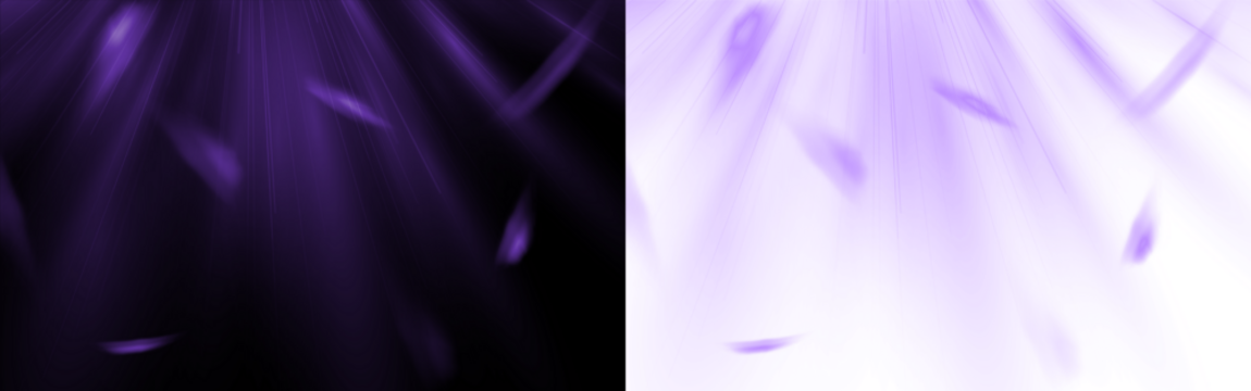 Abstract purple gradient overlay with soft light rays and floating elements, creating a dreamy atmosphere for design projects and artistic backgrounds