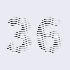 Obraz premium 36 Number Lines Logo Icon vector and Illustration