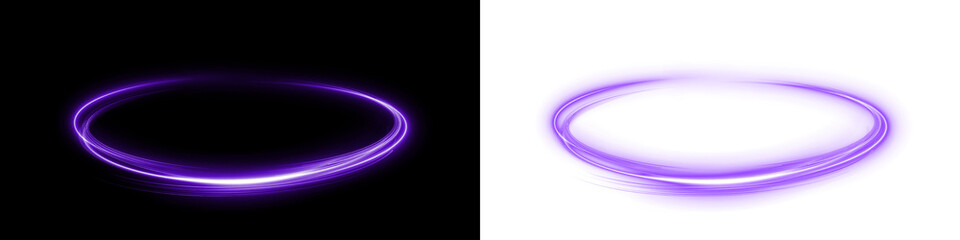Purple glowing light ring overlay on black and white backgrounds, creating a vibrant visual effect for creative design projects and digital artwork enhancement