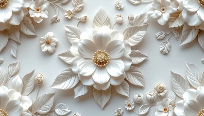 Elegant floral 3D pattern on light background