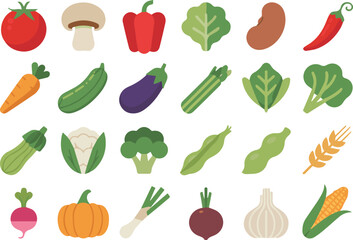 Illustration of various colorful vegetables