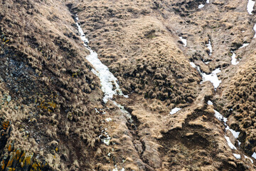 surface of Starichkov island in ocean in spring
