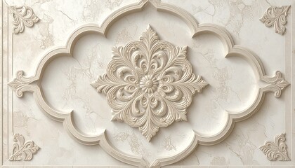 Ornate beige ceiling medallion
