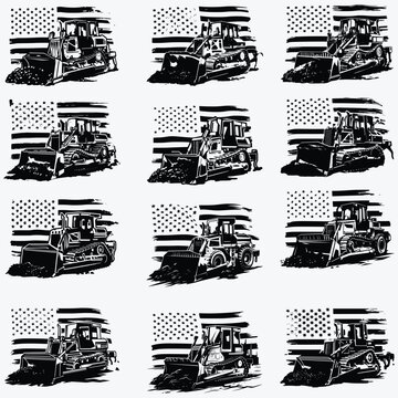 Us Excavator Svg , Excavator Clipart, Heavy Equipment Svg , Pipeliner Svg , Excavator Files for Cricut , Excavator Cut Files For Silhouette
