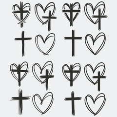Heart & Cross Bundle SVG, Christian, Inspirational, Gratitude, Faith, Shirt, Cricut, Silhouette