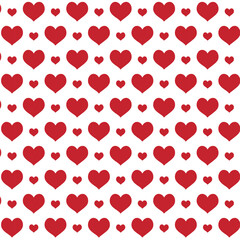 Red color Cute hearts seamless pattern design
