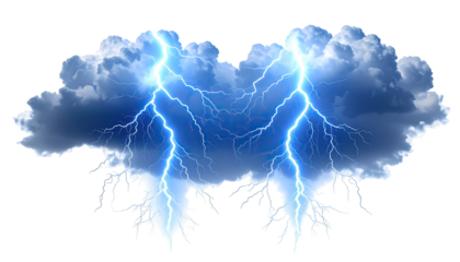 Dramatic thundercloud with vibrant lightning