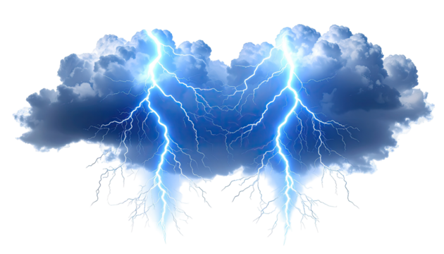 Dramatic thundercloud with vibrant lightning