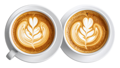 Two latte art cups