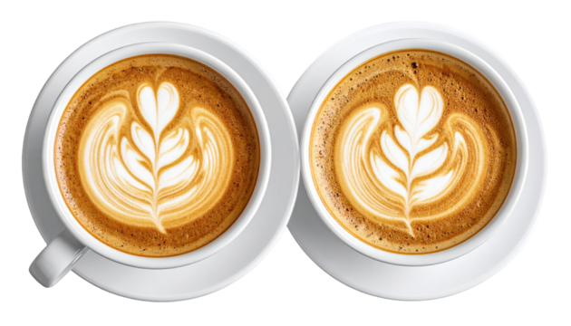 Two latte art cups