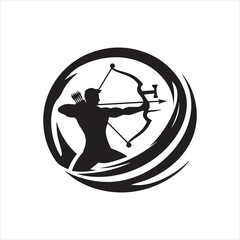 Powerful Silhouette of an Archer in Action.