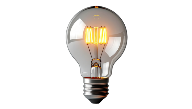 3D rendered incandescent light bulb